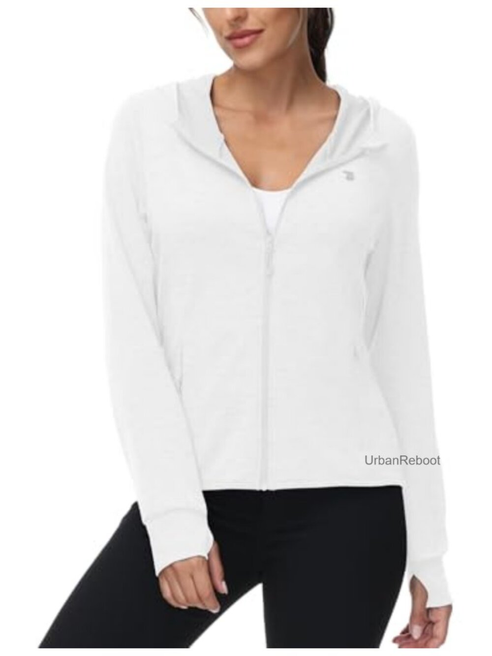 UPF 50+ Zip Hoodie Jacket Lightweight Sun Protection Athletic